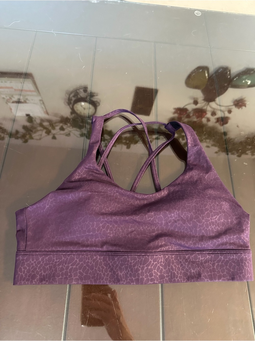 ZYIA Plum River Stone Purple Strappy Sports Bra